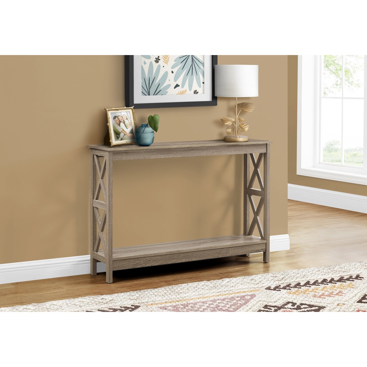 Accent Table 48 inch Dark Taupe Hall Console