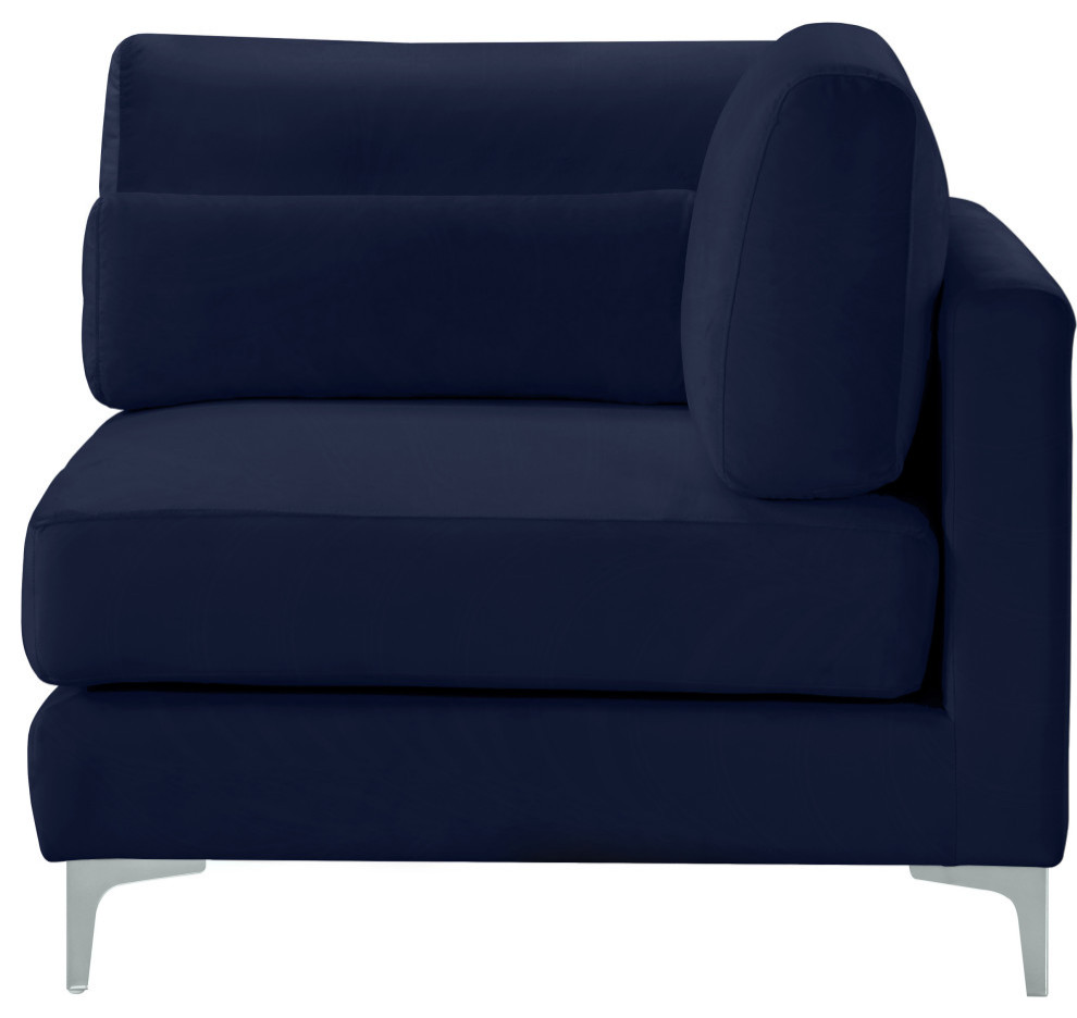 Julia Velvet Upholstered Modular Chair   Midcentury   Armchairs And Accent Chairs   by Meridian Furniture  Houzz