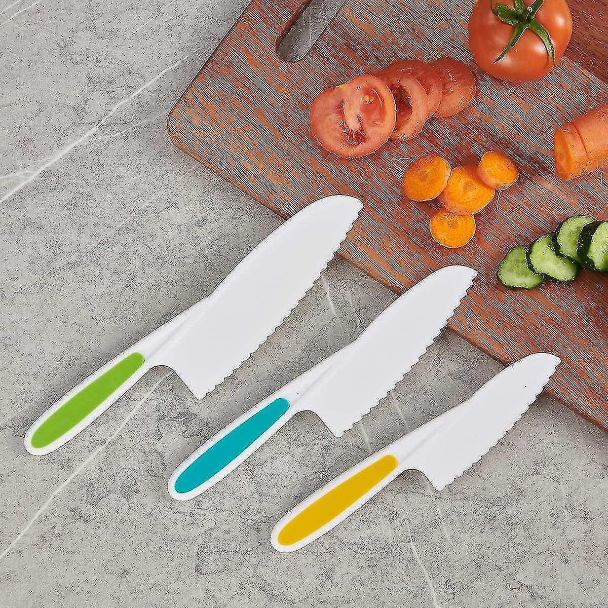 Kids Safe Plastic Nylon Knife，3-piece Kid Friendly Knives