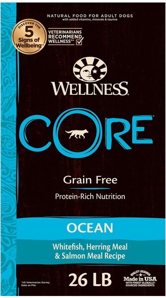 Wellness CORE Ocean Whitefish， Herring and Salmon Recipe Dry Dog Food