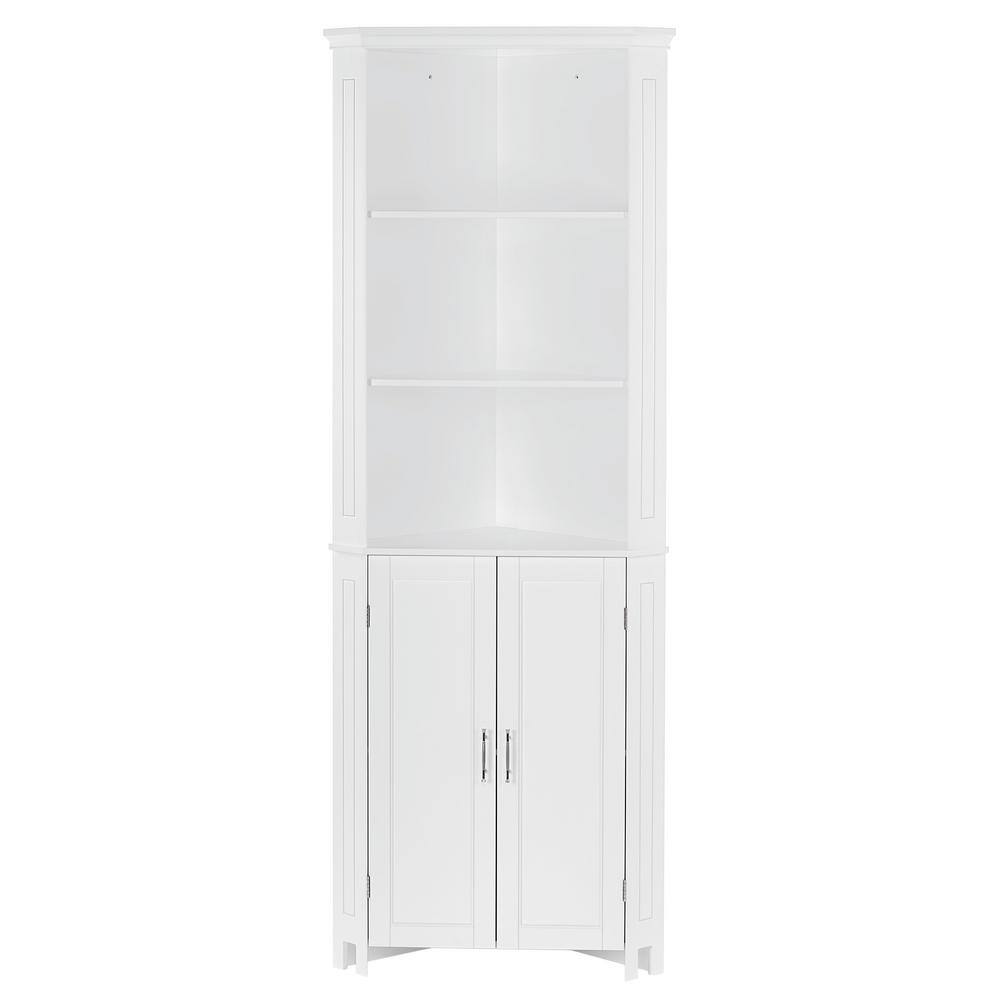 RiverRidge Home Somerset 26 in. W x 18.31 in. D x 70 in. H Two-Door Corner Cabinet in White 06-136