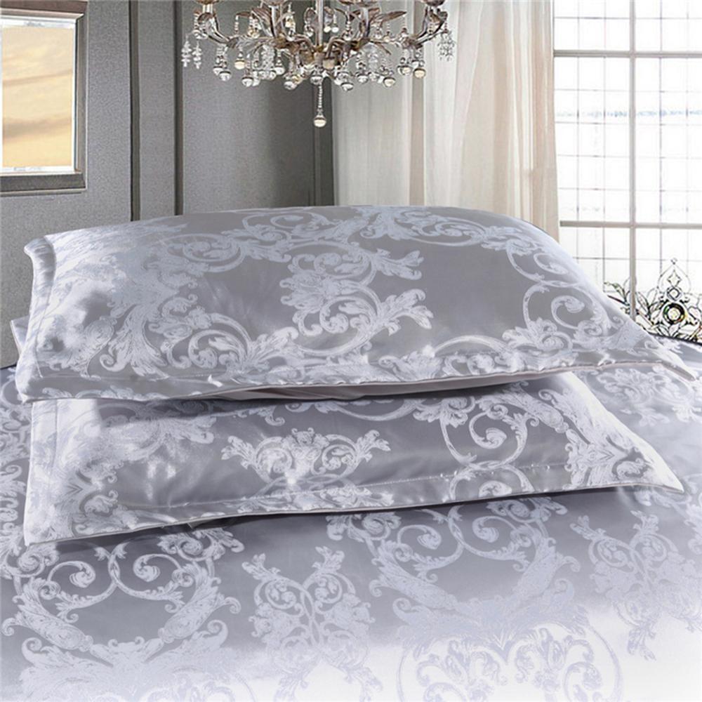 Silk Satin Jacquard Duvet Cover Bedding Set Embroidery