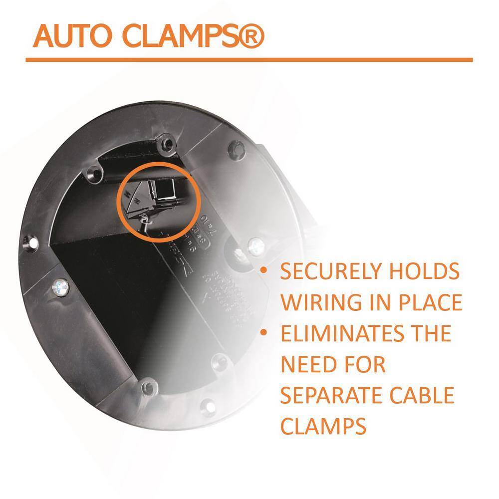 Legrand Pass  Seymour Slater New Work 4 in. Round Captive Mounting Nails Ceiling Box with AutoClamps S120JAC