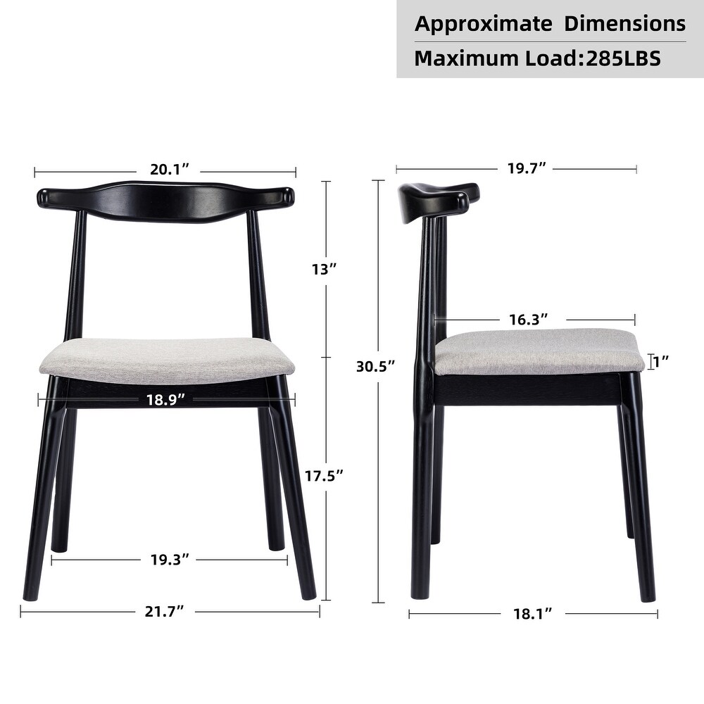 Cushioned Wooden Elbow Dining Chairs Set of 2 for Dining Living Room  Bedroom Kitchen  Balcony   N/A