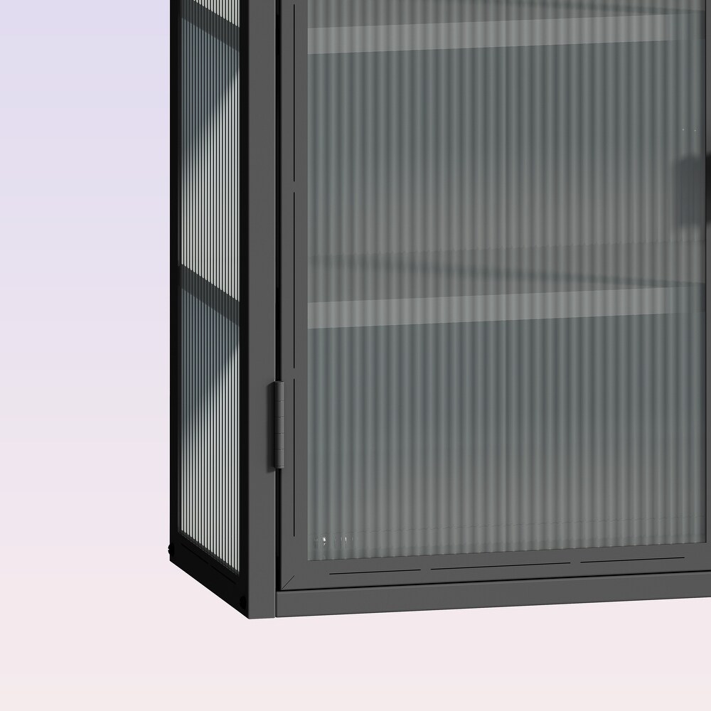 Modern Two door Wall Cabinet with Featuring Three tier Storage