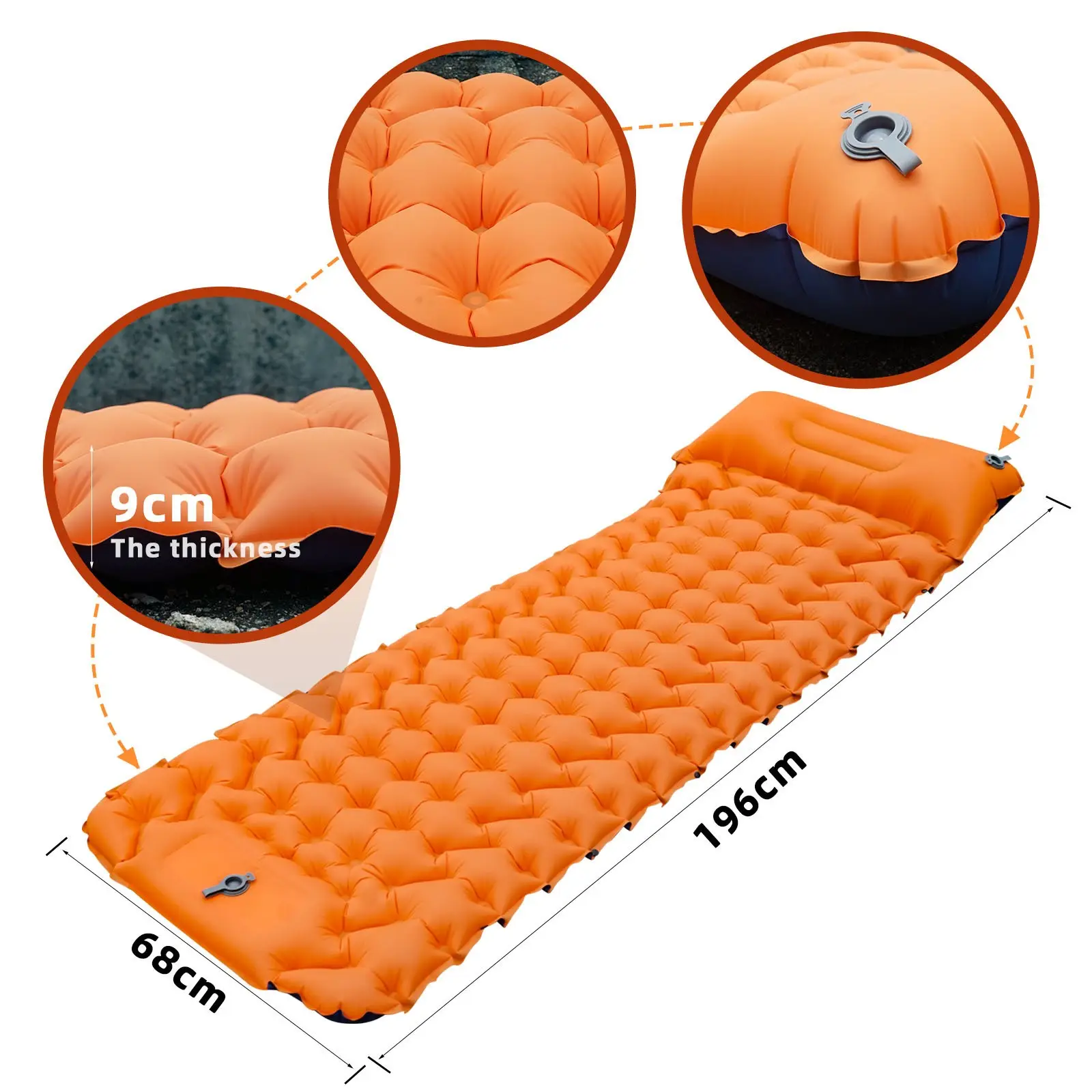 Outdoor portable inflatable mattresses sleeping pad camping inflatable footpads sleeping pad