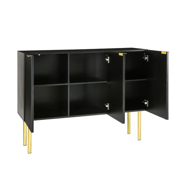 Sideboard Cabinet with Gold Metal Legs and Handles