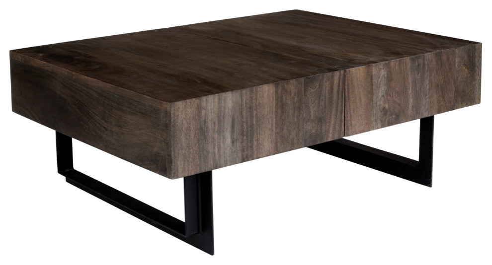 Moe  x27s Tiburon Storage Coffee Table in Natural   Industrial   Coffee Tables   by Homesquare  Houzz