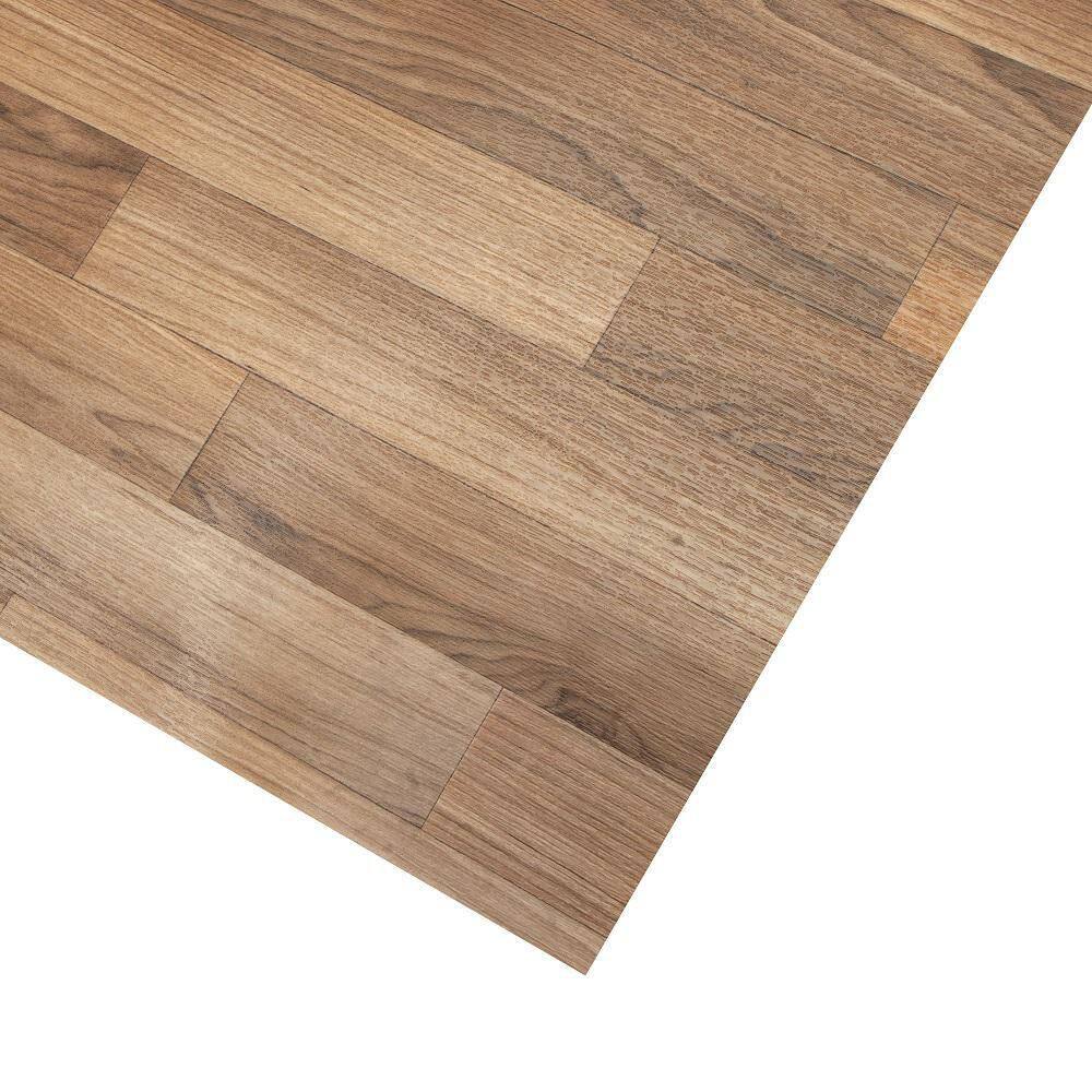 TrafficMaster Autumn Brown Oak Residential Vinyl Sheet Flooring 12 ft. Wide x Cut to Length U9160405K743G14