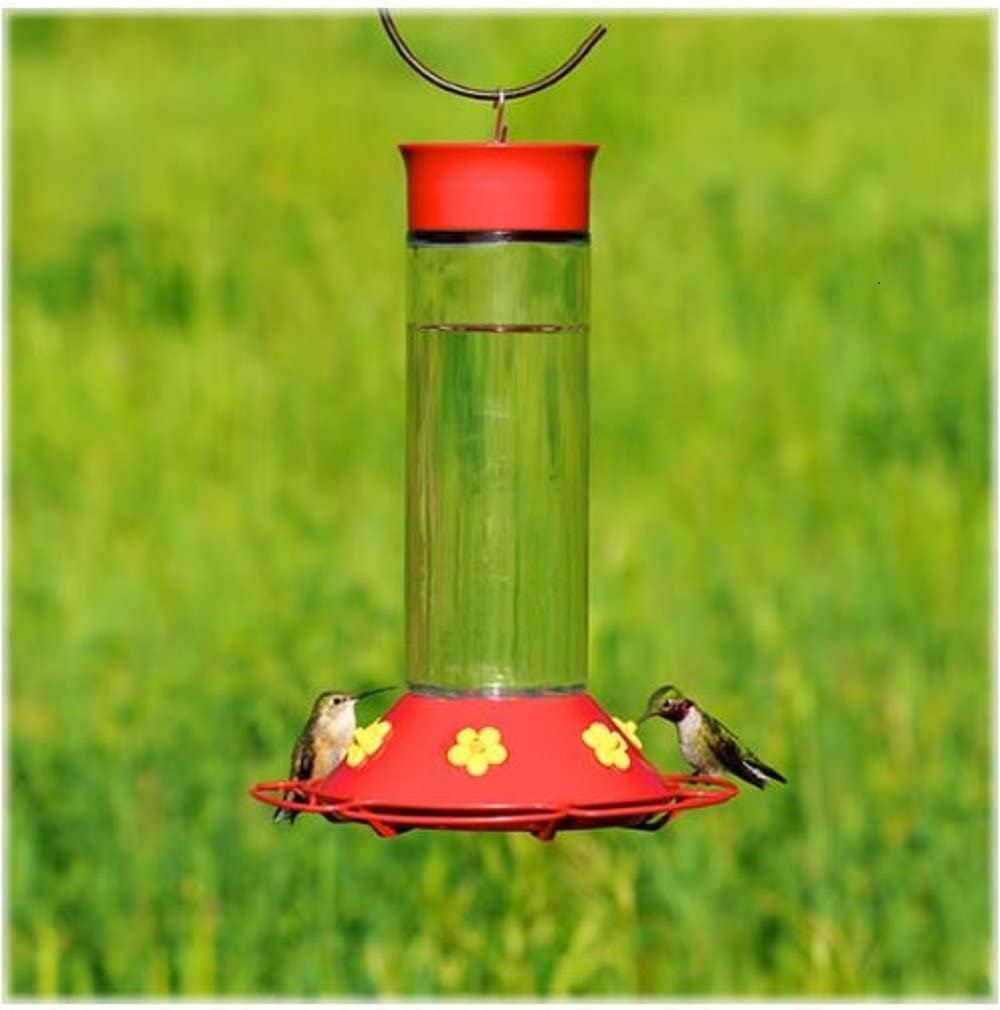 Perky Pet 209B Glass Hummingbird Feeder， 30 Oz， Red Older Model