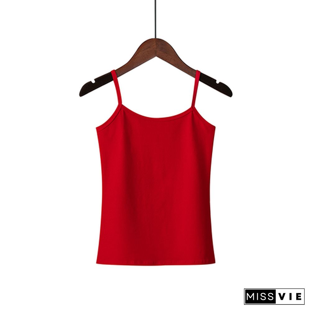 Xs 3Xl Spaghetti Strap Cami Women Fitness Cotton Tank Top Spring Summer Singlet Vest Stretch Undershirt Camisole Streetwear Tops