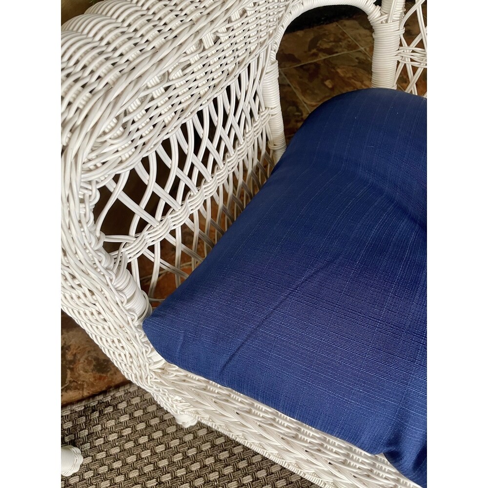 Outdoor Solid Navy Single Cushion Set of 2   19 in x 19 in