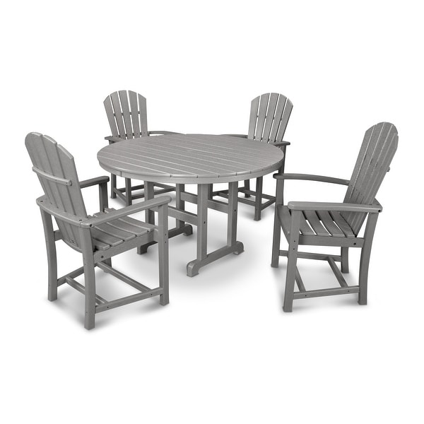 POLYWOOD Palm Coast 5Piece Round Farmhouse Dining Set