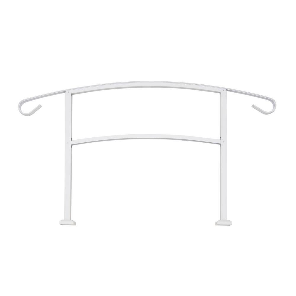 US Door and Fence Aluminum Handrail for 4 Steps White HRFS4WHT