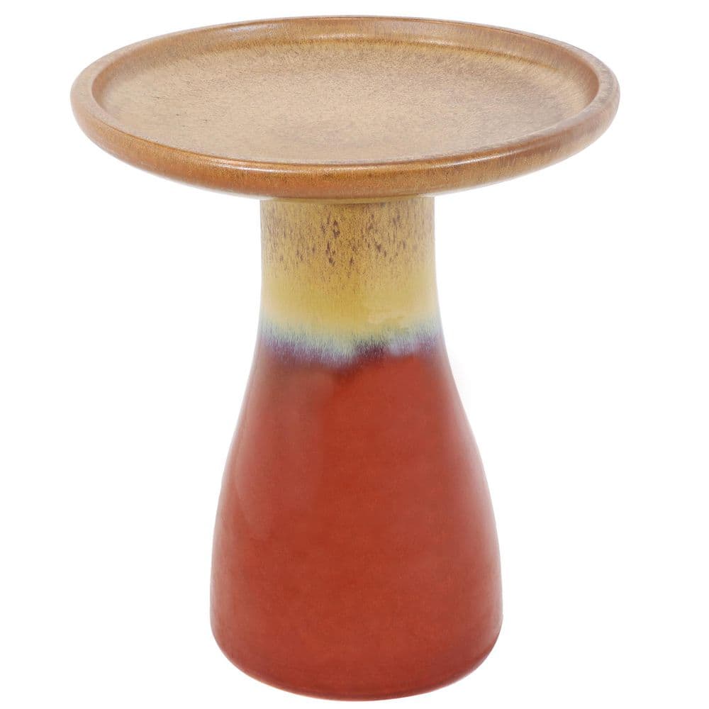 Sunnydaze Decor Sunnydaze Duo-Tone Ceramic Birdbath - UV/Frost-Resistant - Lemon Cognac AP-500