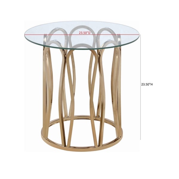 Coaster Furniture Monett Chocolate Chrome and Clear Round End Table