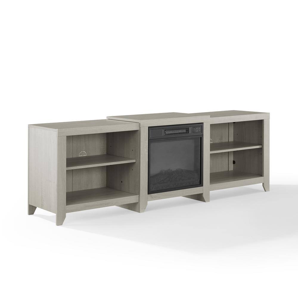 CROSLEY FURNITURE Ronin 69 in. Whitewash TV Stand Fits TV's up to 75 in. with Fireplace KF100969WW