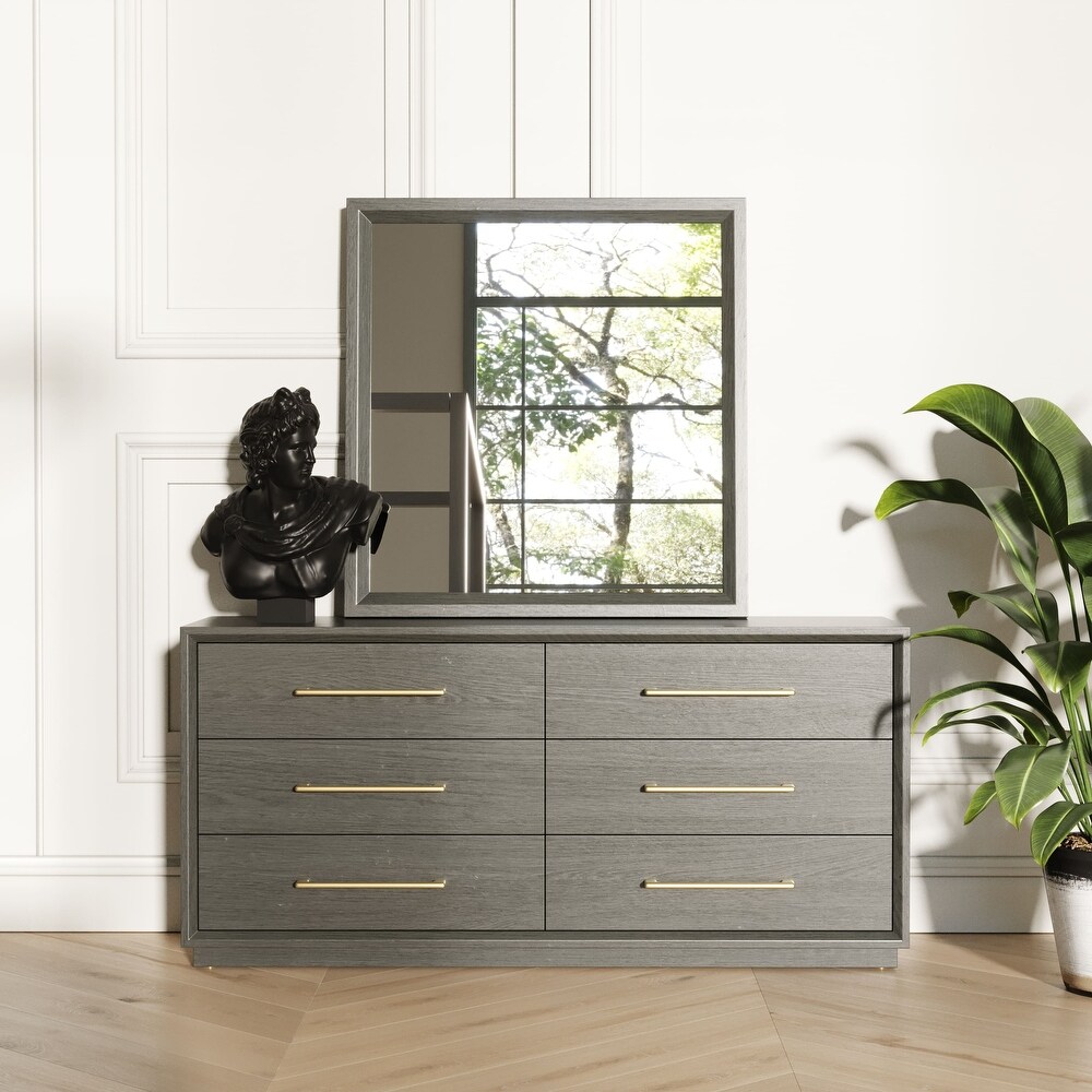 Modrest Manhattan Contemporary Grey and Gold Dresser