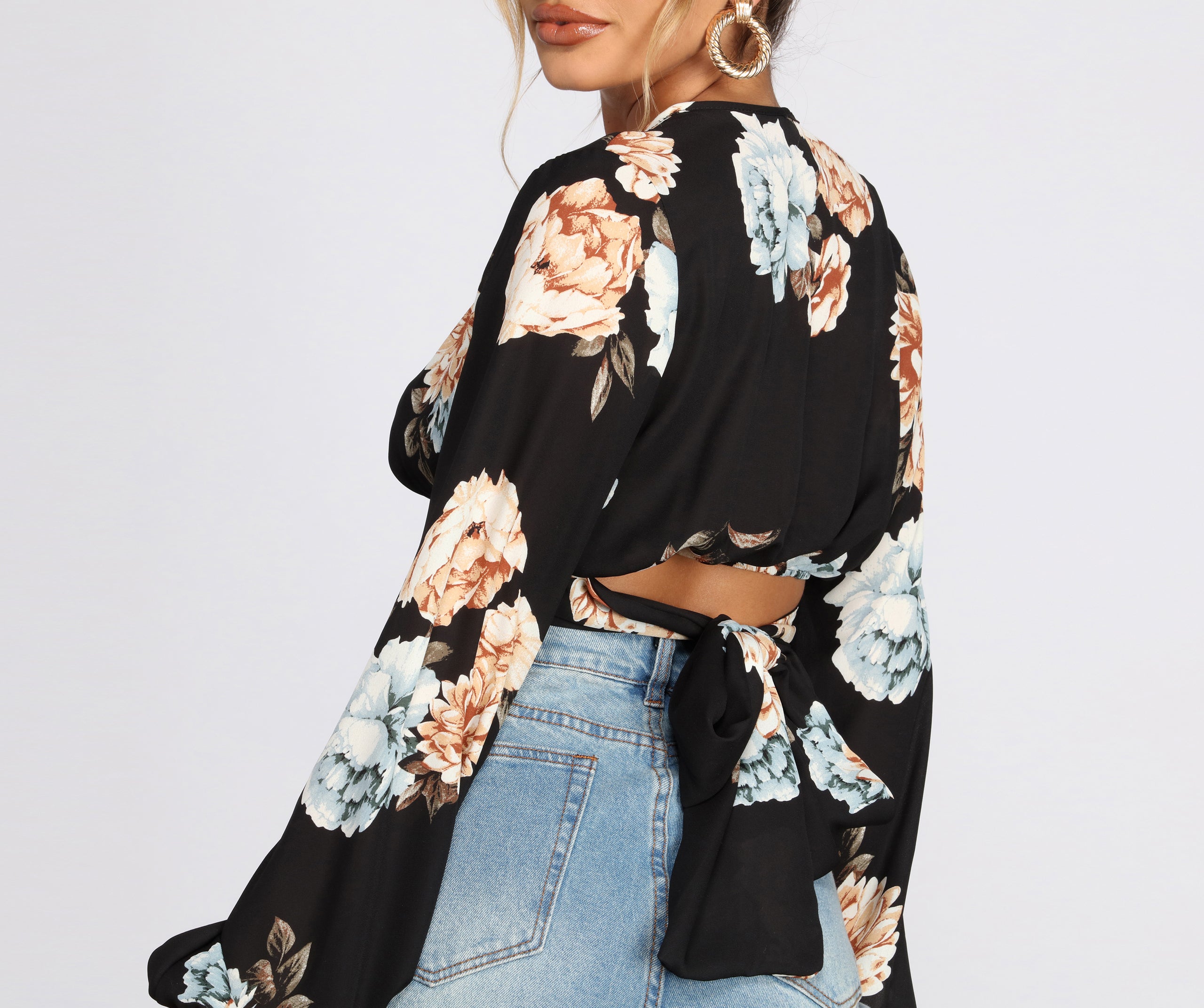 Wrapped In Gorgeous Floral Blouse