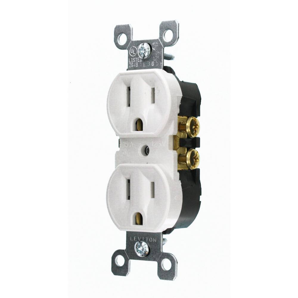 Leviton 15 Amp Tamper-Resistant Duplex Outlet White T5320-W