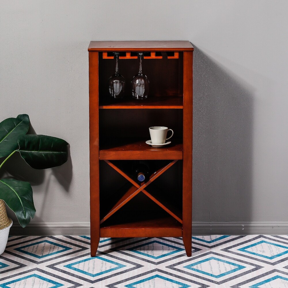 Walnut Finish Wine Storage Cabinet   36\