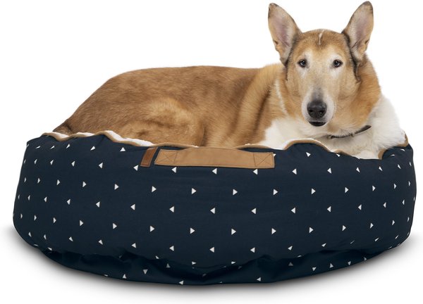 Bark and Slumber Round Cloud Bolster Dog Bed w/ Removable Cover