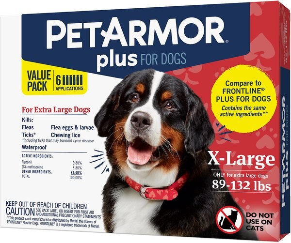 PetArmor Plus Flea and Tick Spot Treatment for Dogs， 89-132 lbs