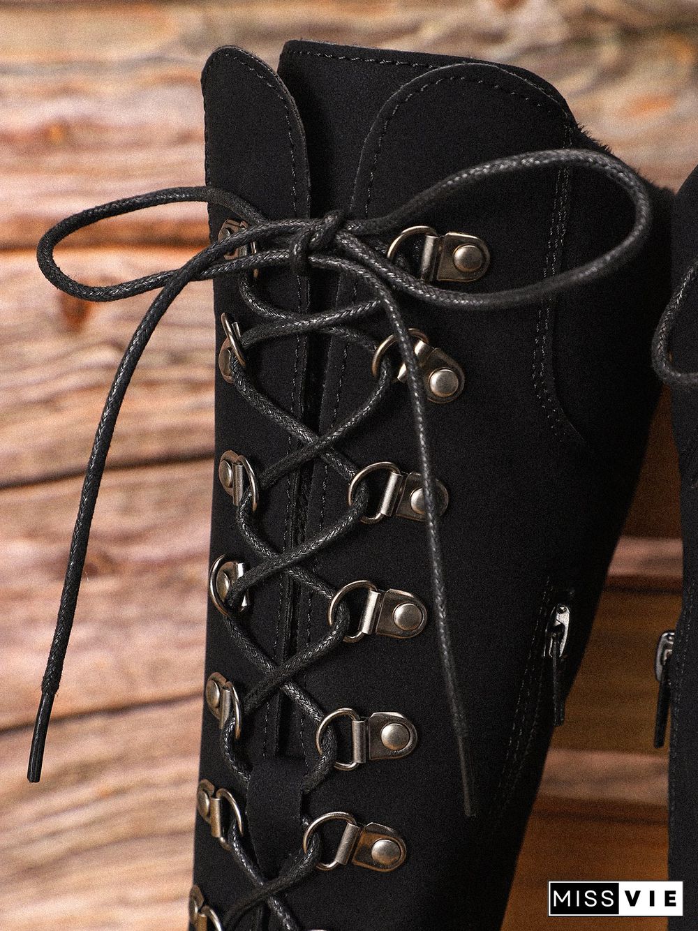 Retro Suede Zipper Martin Combat Boots