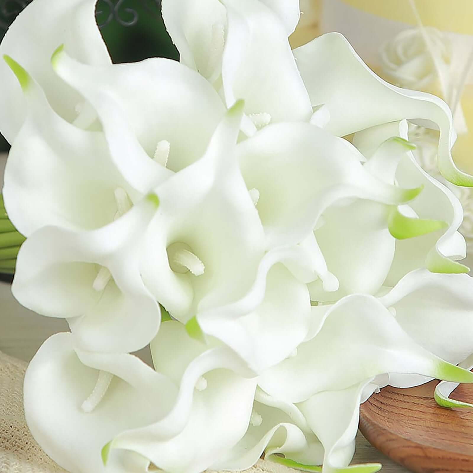 20 Stems White Artificial Poly Foam Calla Lily Flowers 14