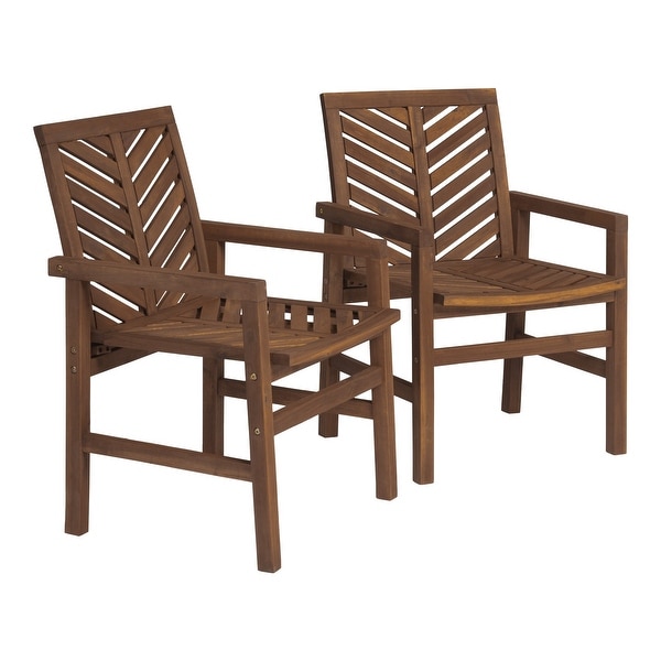 Middlebrook Acacia Wood Chevron Patio Chair (Set of 2)