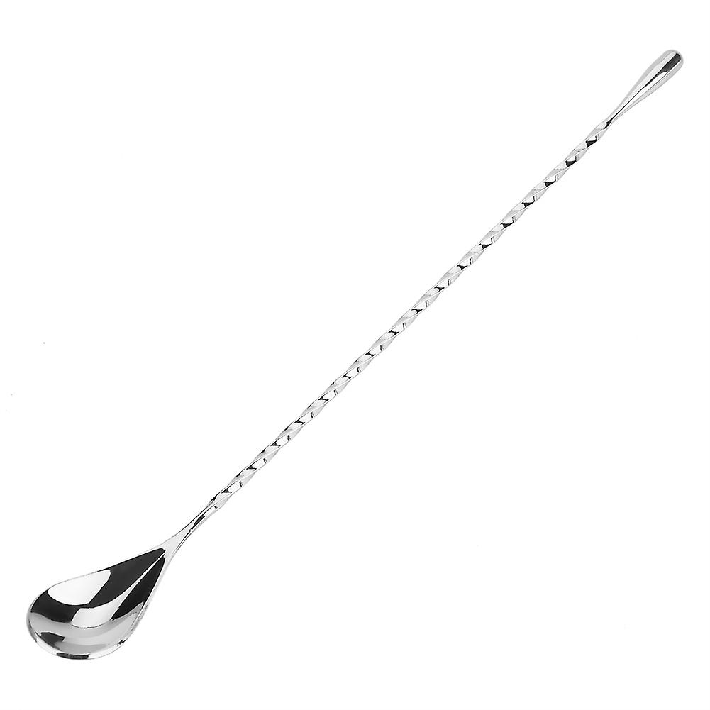 1Pc Stainless Steel Cocktail Spoon Beverage Coffee Mixing Layering Tool with Long Handle(#4)