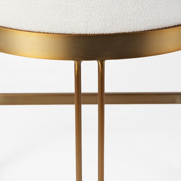 Hollyfield Cream Fabric Seat w/Gold Metal Base Counter Stool