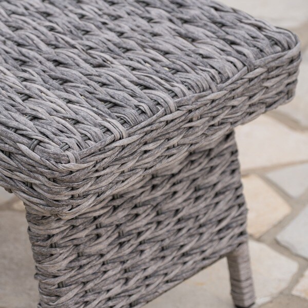 Thira Outdoor Aluminum Wicker Accent Table by Christopher Knight Home