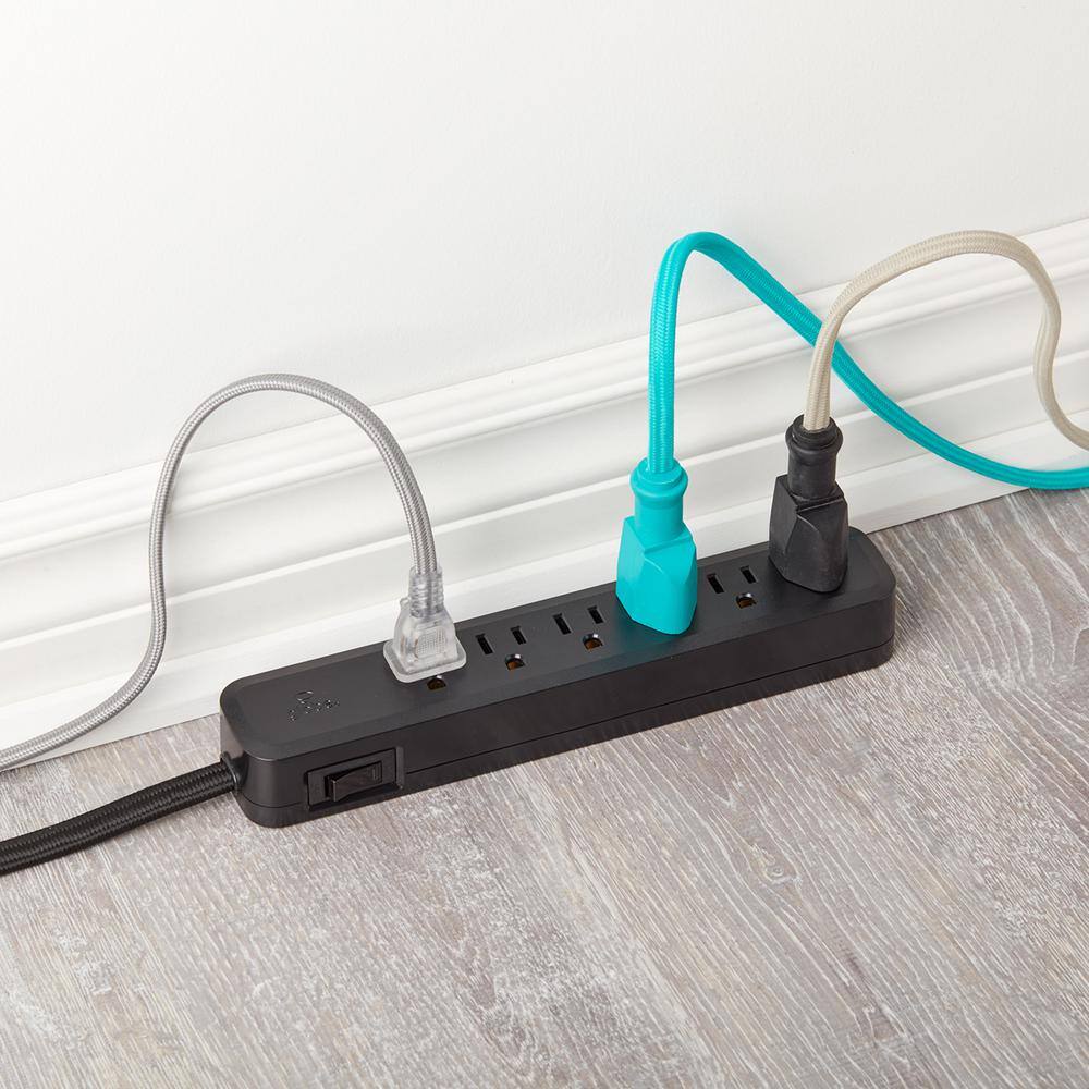 Globe Electric Designer Series 6 ft. 6-Outlet Power Strip Black 78438