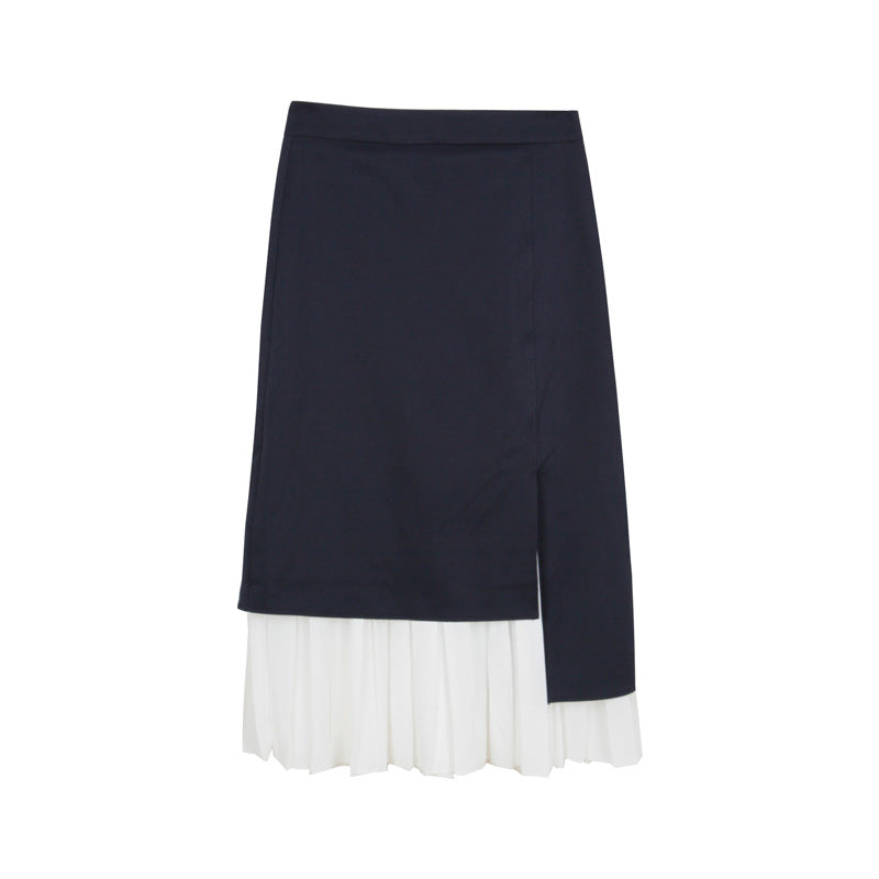 Irregular Design Pleated Skirt High Waist Mermaid Skirt Autumn Skirt