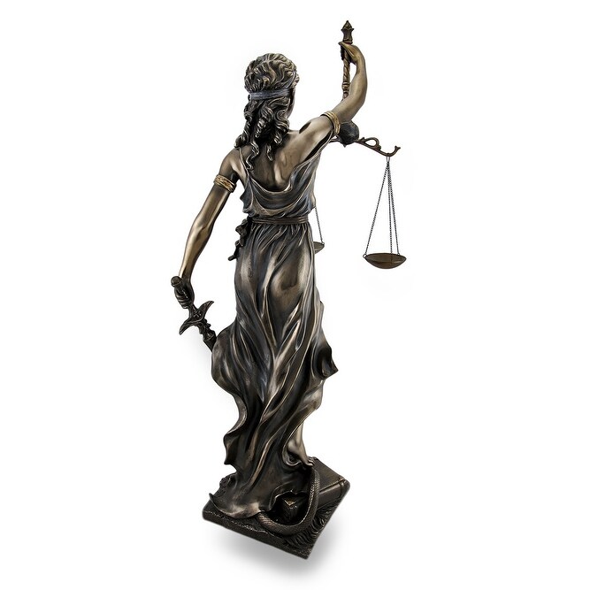 Bronzed Goddess Of Justice Themis Sculptured Statue   29 X 11 X 10.5 inches