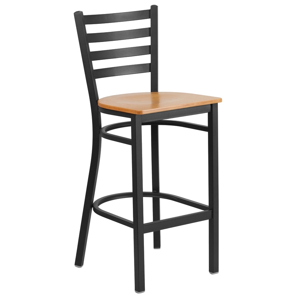 Ladder Back Metal Restaurant Barstool   17\