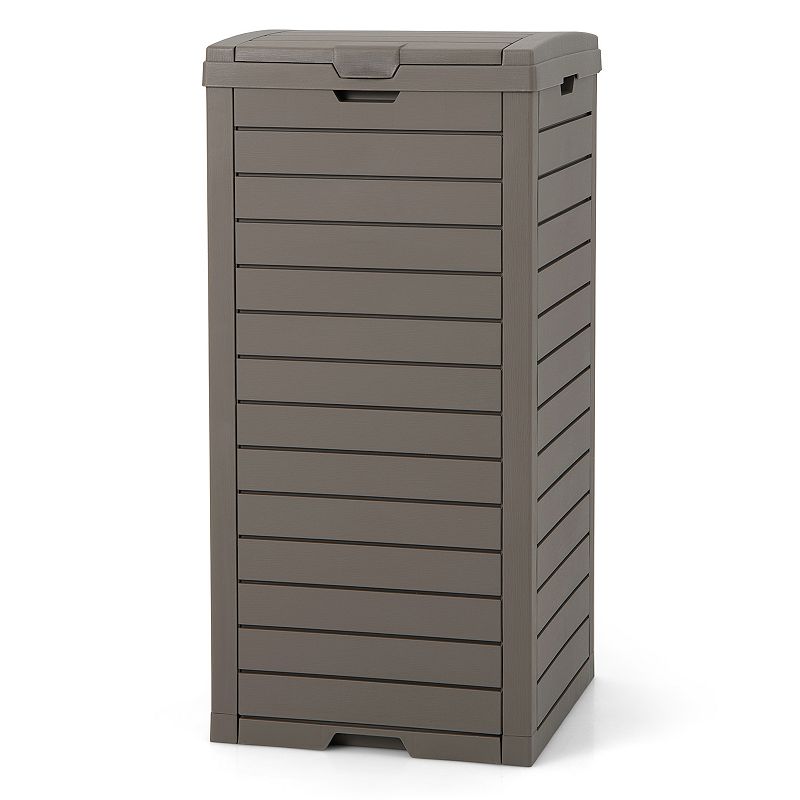 31 Gallon Large Outdoor Trash Can With Lid And Pull-out Liquid Drawer