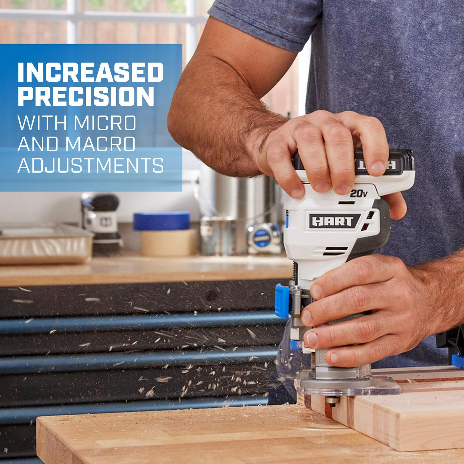 HART 20Volt Cordless Trim Router for Cutting Shaping and Trimming (Battery Not Included)  Crowdfused