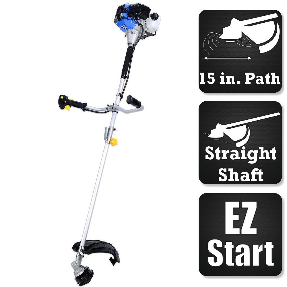 Blue Max 2-Stroke 42.7 cc Straight Shaft Trimmer and Brush Cutter Combo 52623