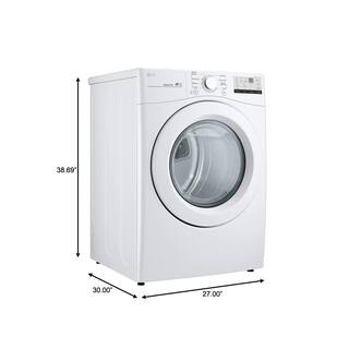 LG 7.4 Cu. Ft. Vented Stackable Gas Dryer in White with Sensor Dry DLG3401W