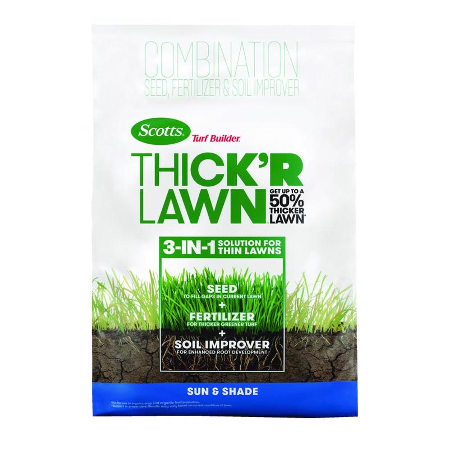 Scotts Turf Builder ThickR Lawn All-Purpose Lawn Fertilizer For Sun/Shade Mix 1200 sq ft