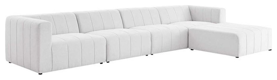 Modway Bartlett 5 Piece Upholstered Fabric Sectional Sofa in Ivory   Transitional   Sectional Sofas   by Homesquare  Houzz