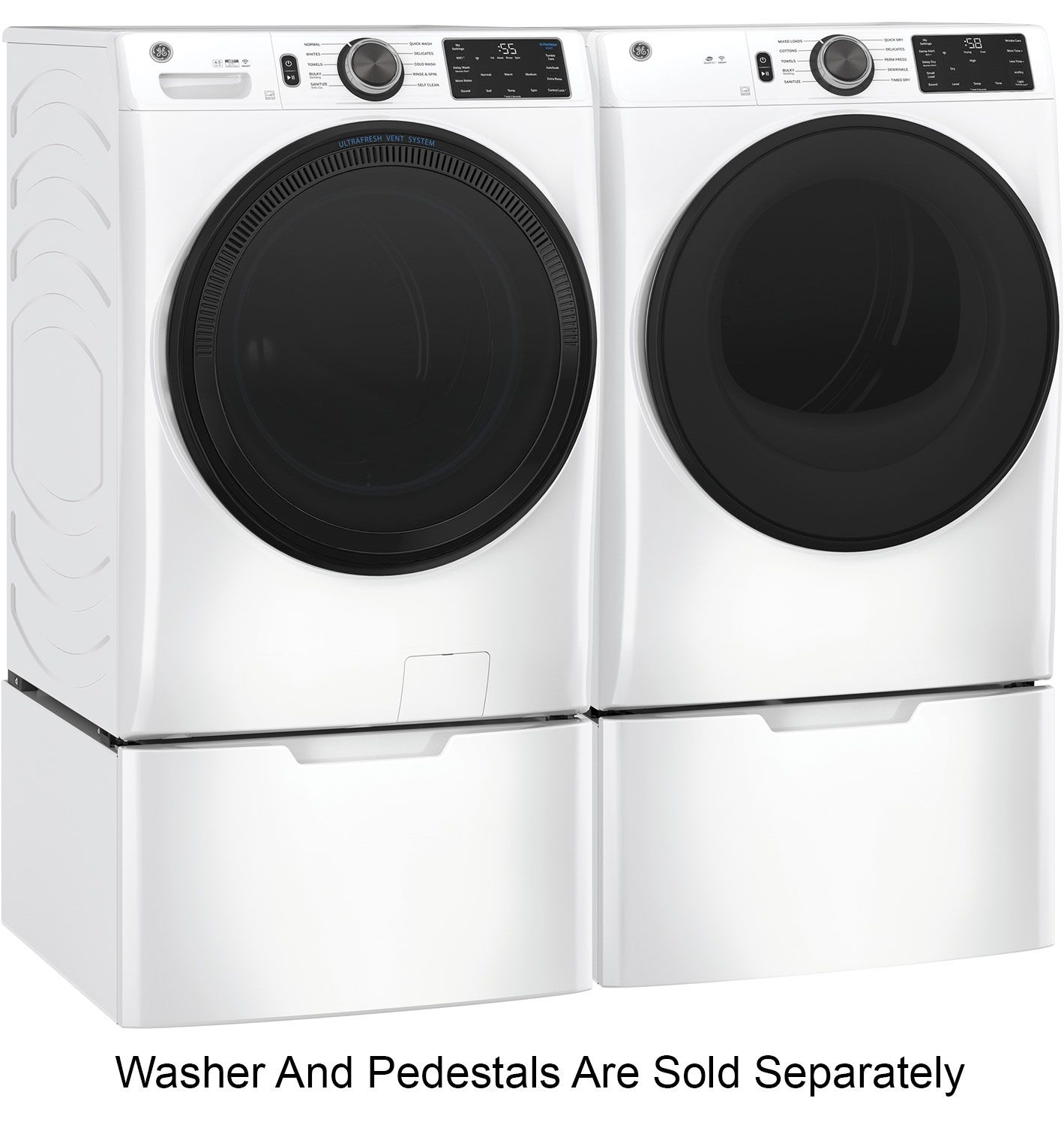 GE ADA 7.8 Cu. Ft. White Smart Front Load Gas Dryer With Sanitize Cycle