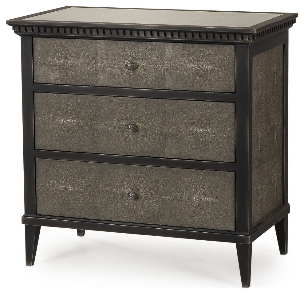 Christoper Chest Shagreen   Transitional   Accent Chests And Cabinets   by AED Luxury Home Decor  Houzz