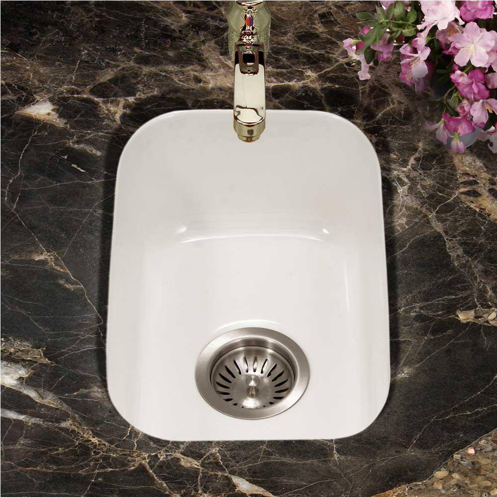 HOUZER Houzer Platus Undermount Fireclay 13 inch Bar Sink White PTB-1318 WH PTB-1318 WH