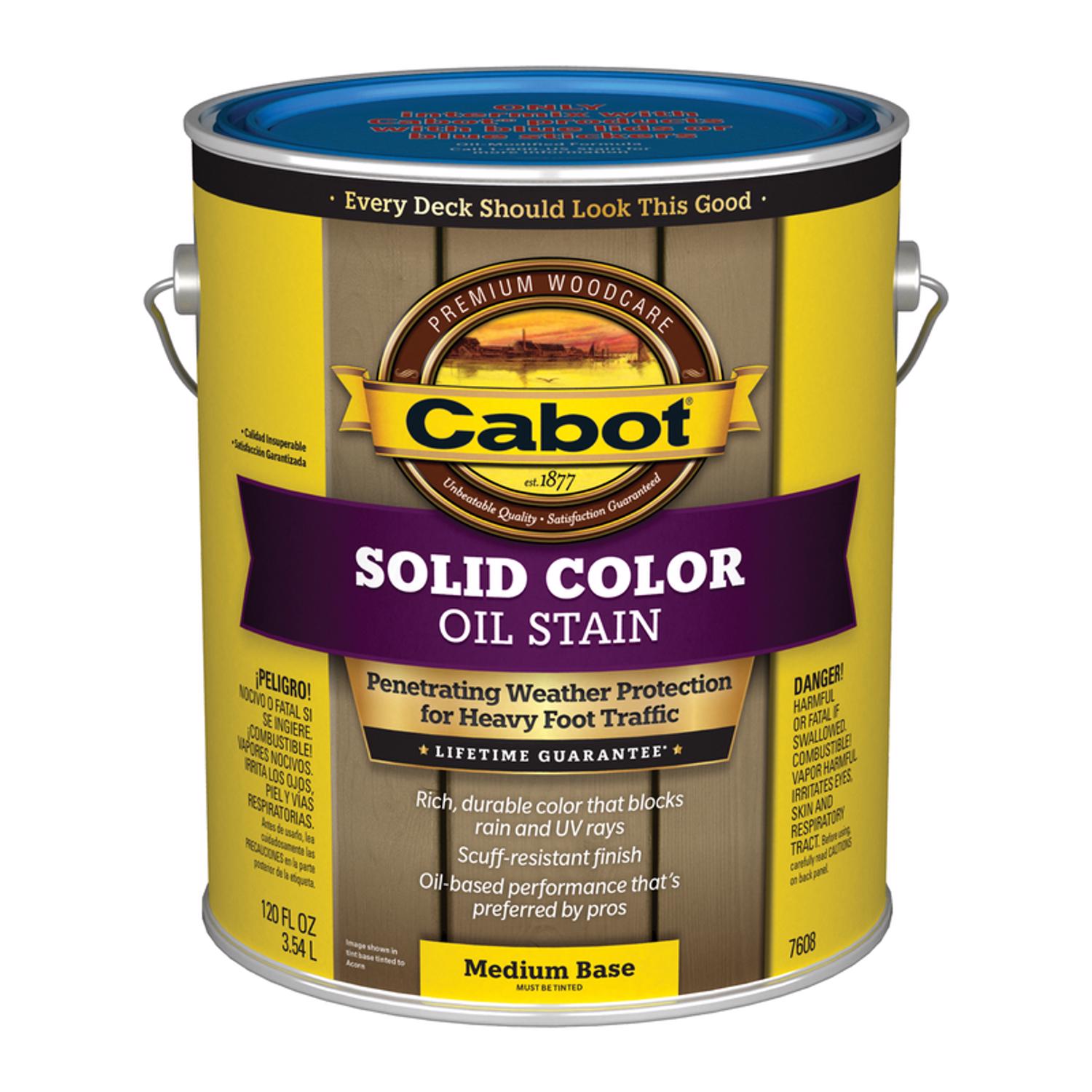 Cabot Solid Color Oil Low VOC Solid Tintable Medium Base Oil-Based Alkyd Deck Stain 1 gal