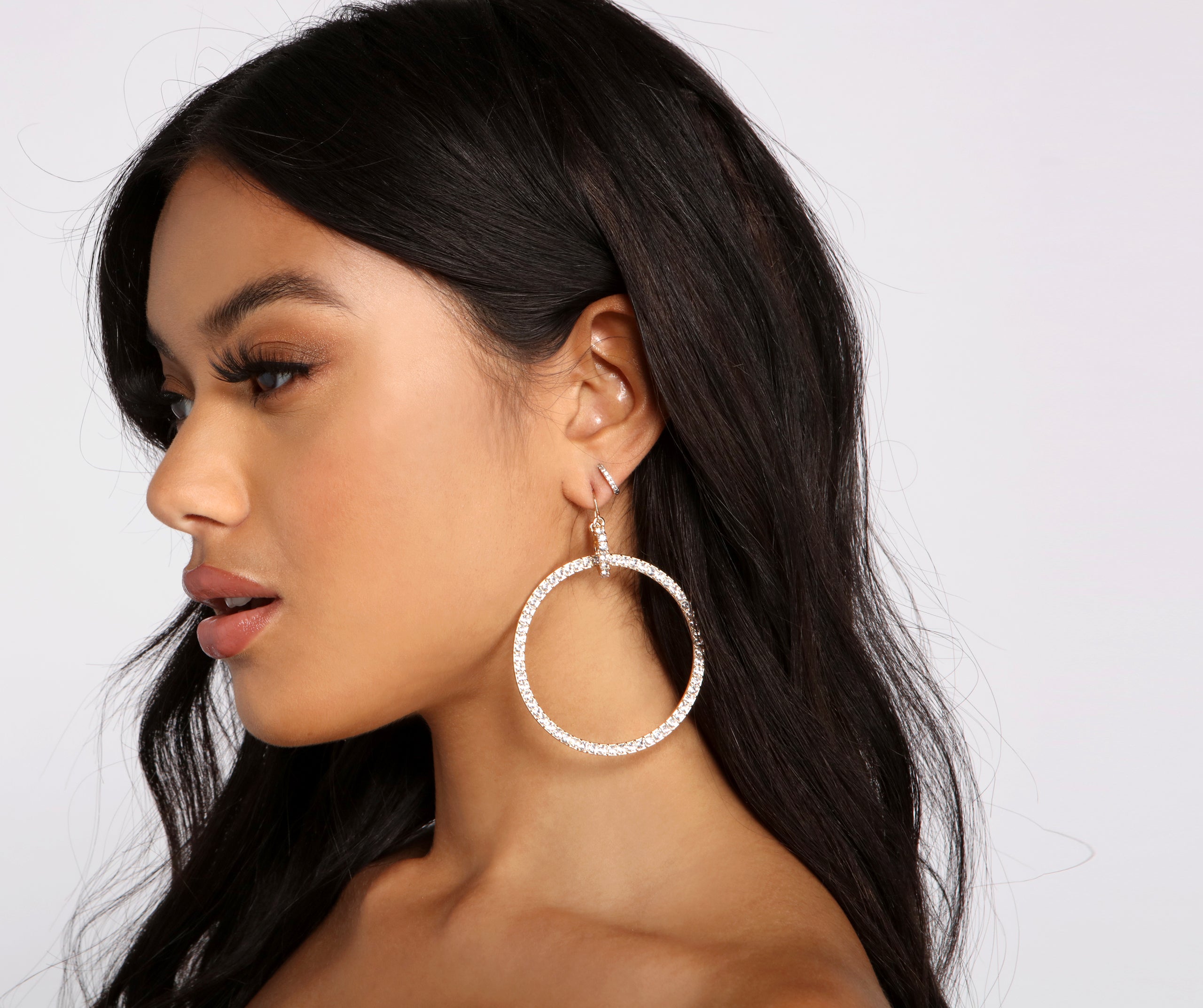 Moment To Shine Rhinestone Hoops