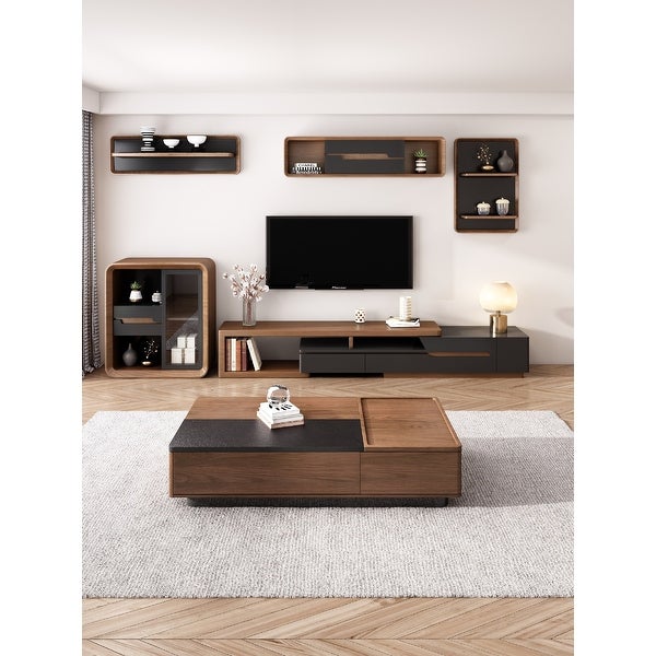 JASIWAY Modern Retractable TV Stand with Storage