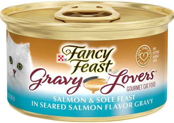 Fancy Feast Gravy Lovers Salmon and Sole Feast in Seared Salmon Flavor Gravy Canned Cat Food